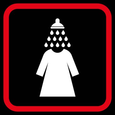 Duş yıkama kadın elbise vektör simgesi bir çerçeve içinde