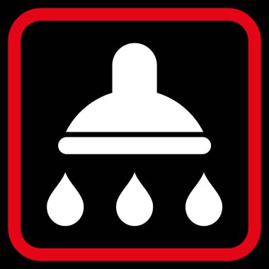 Duş vektör simgesi bir çerçeve içinde