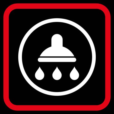 Duş vektör simgesi bir çerçeve içinde