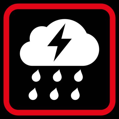 Fırtına vektör simgesi bir çerçeve içinde