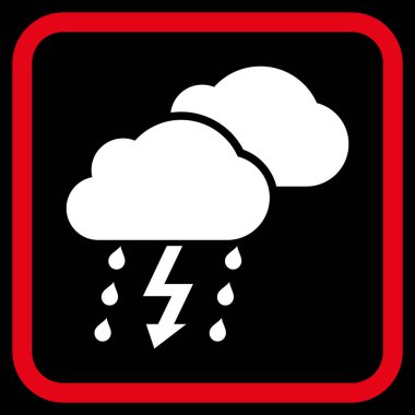 Fırtına bulutları vektör simgesi bir çerçeve içinde