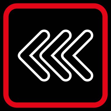 İşaretçi sol vektör simgesi bir çerçeve içinde üçlü