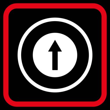 Bir çerçeve içinde yukarı yönlü ok vektör simgesi