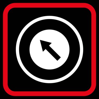 Yukarı Sağdan sola yuvarlak ok vektör simgesi bir çerçeve içinde