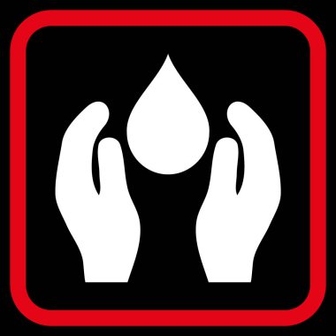 Su bakım vektör simgesi bir çerçeve içinde