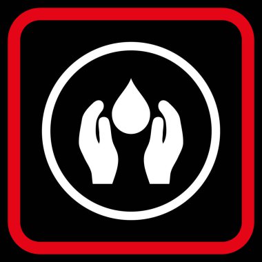 Su bakım vektör simgesi bir çerçeve içinde