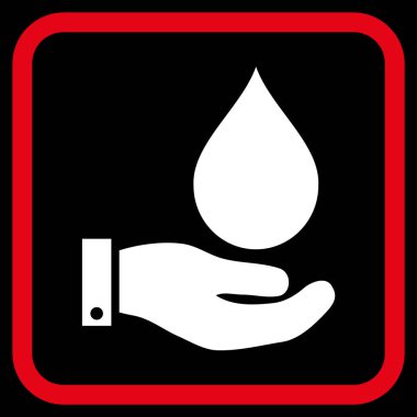 Su Servisi vektör simgesi bir çerçeve içinde