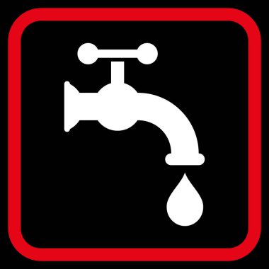 Su dokunun vektör simgesi bir çerçeve içinde