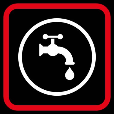 Su dokunun vektör simgesi bir çerçeve içinde