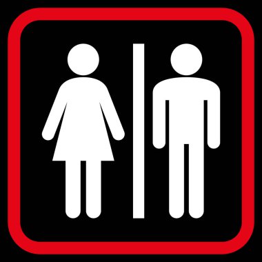 WC kişi bir çerçeve içinde simge vektör