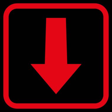 Vektör simgesi bir çerçeve içinde aşağı ok