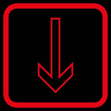 Vektör simgesi bir çerçeve içinde aşağı ok