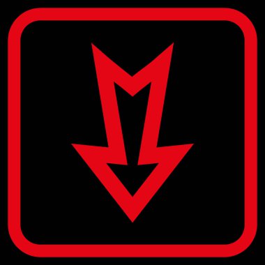 Vektör simgesi bir çerçeve içinde aşağı ok