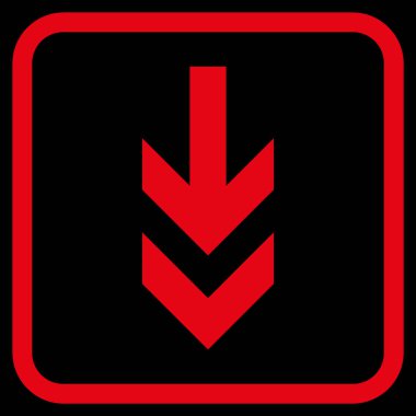 Vektör simgesi bir çerçeve içinde aşağı ok