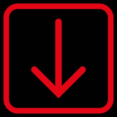 Vektör simgesi bir çerçeve içinde aşağı ok