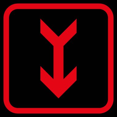 Vektör simgesi bir çerçeve içinde aşağı ok