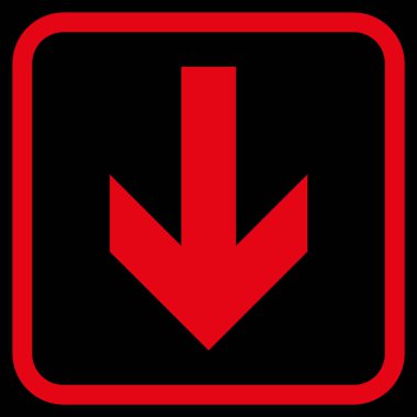 Vektör simgesi bir çerçeve içinde aşağı ok