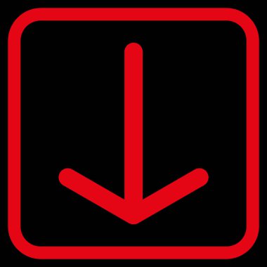 Vektör simgesi bir çerçeve içinde aşağı ok