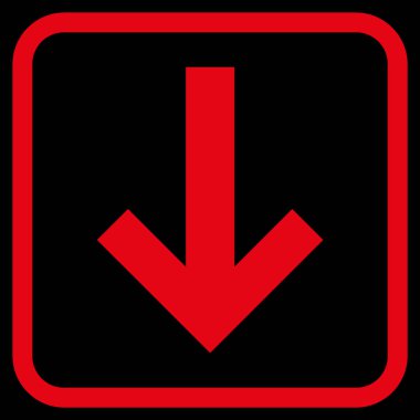 Vektör simgesi bir çerçeve içinde aşağı ok