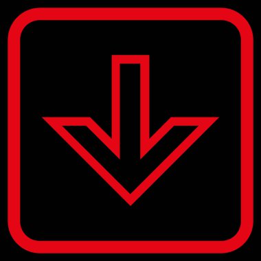 Vektör simgesi bir çerçeve içinde aşağı ok