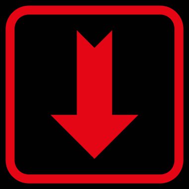 Vektör simgesi bir çerçeve içinde aşağı ok