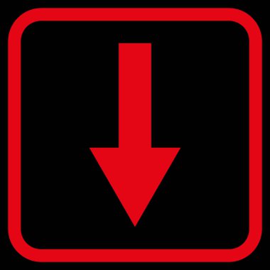 Vektör simgesi bir çerçeve içinde aşağı ok