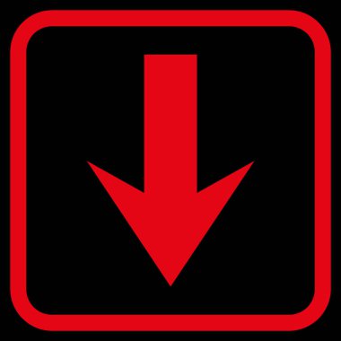 Vektör simgesi bir çerçeve içinde aşağı ok