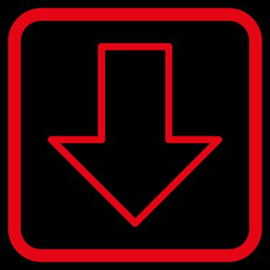 Vektör simgesi bir çerçeve içinde aşağı ok