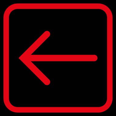 Ok sol vektör simgesi bir çerçeve içinde