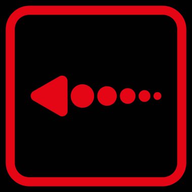 Ok sol vektör simgesi bir çerçeve içinde