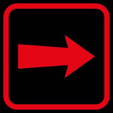 Ok sağ vektör simgesi bir çerçeve içinde