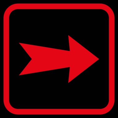 Ok sağ vektör simgesi bir çerçeve içinde