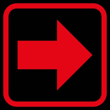 Ok sağ vektör simgesi bir çerçeve içinde