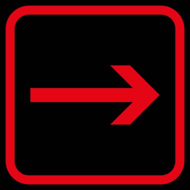 Ok sağ vektör simgesi bir çerçeve içinde