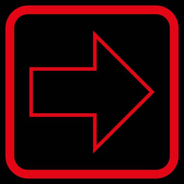 Ok sağ vektör simgesi bir çerçeve içinde