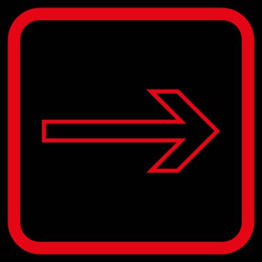 Ok sağ vektör simgesi bir çerçeve içinde