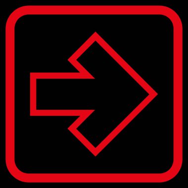 Ok sağ vektör simgesi bir çerçeve içinde