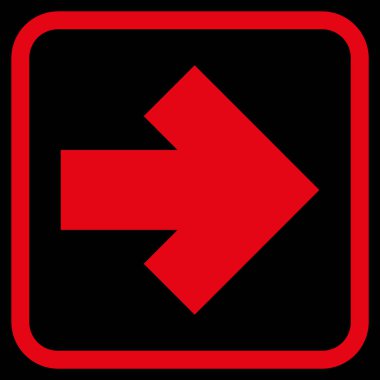 Ok sağ vektör simgesi bir çerçeve içinde