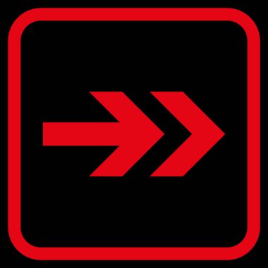 Ok sağ vektör simgesi bir çerçeve içinde