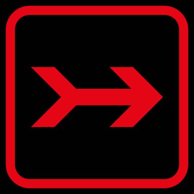 Ok sağ vektör simgesi bir çerçeve içinde