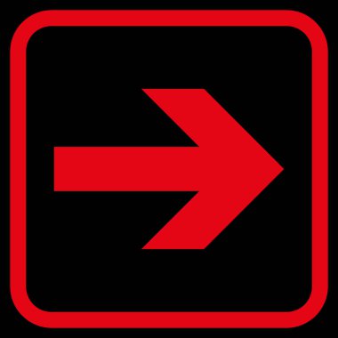 Ok sağ vektör simgesi bir çerçeve içinde