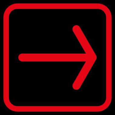 Ok sağ vektör simgesi bir çerçeve içinde