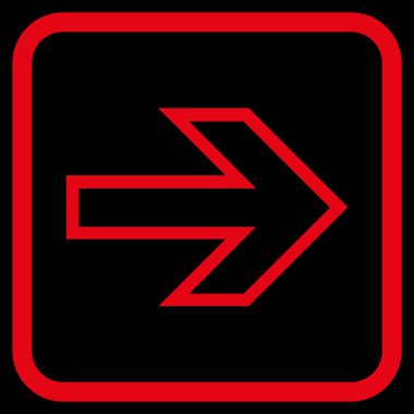 Ok sağ vektör simgesi bir çerçeve içinde