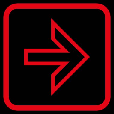 Ok sağ vektör simgesi bir çerçeve içinde