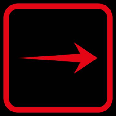 Ok sağ vektör simgesi bir çerçeve içinde