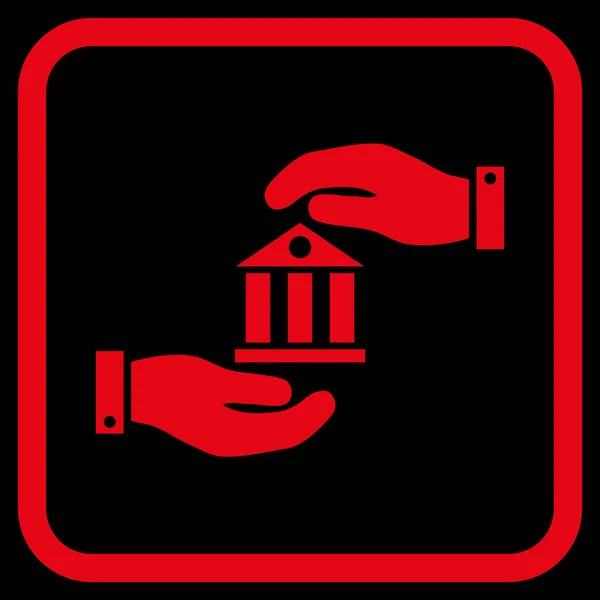 Bank Service Vector Icon In a Frame — Stock Vector
