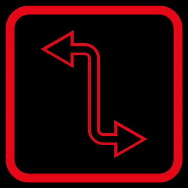 Zakřivené Exchange Arrow vektorové ikony v rámečku — Stockový vektor