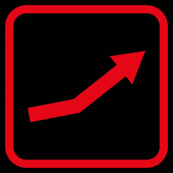 Icona vettoriale di tendenza di crescita in una cornice — Vettoriale Stock