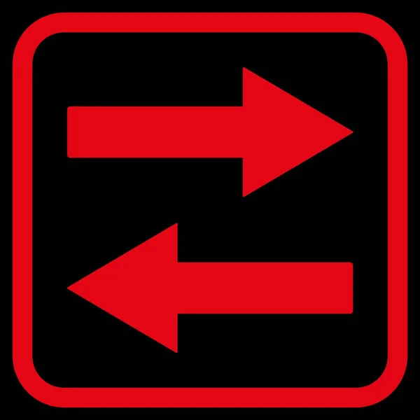 Horizontales Flip-Pfeil-Vektor-Symbol in einem Rahmen — Stockvektor