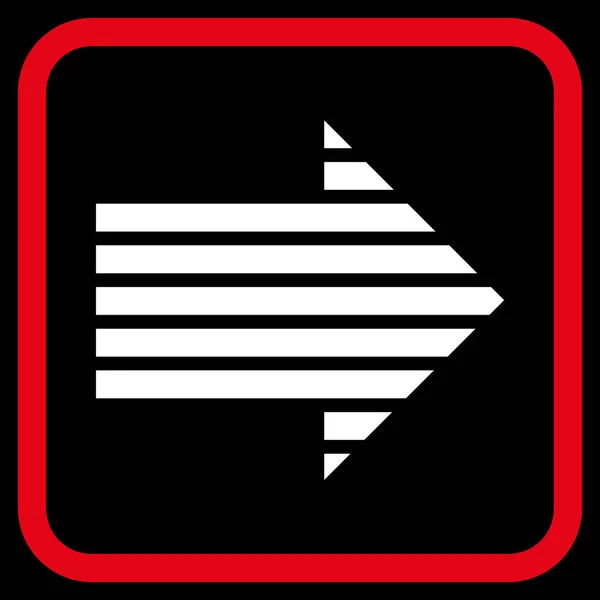 Stripe Seta Ícone do vetor direito em um quadro —  Vetores de Stock
